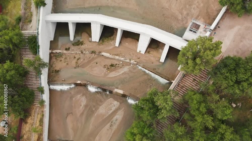 Aerial view of the river Dam in Almaty, Kazakhstan photo