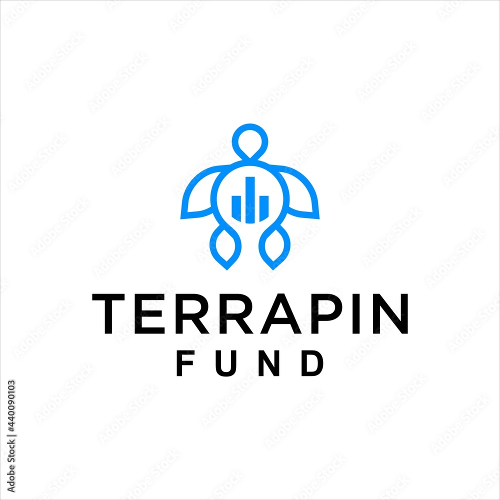 terrapin turtle tortoise logo and fund rising vector image