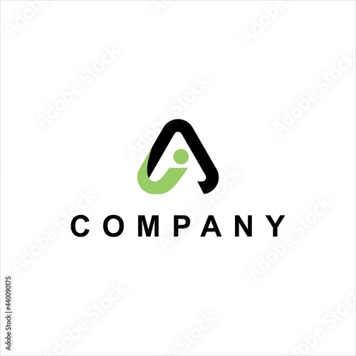 modern AI IA letter logo,abstract and geometric vector business technology