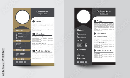 Clean modern design template of resume or CV, vector illustration, Professional Resume, CV Template Design,