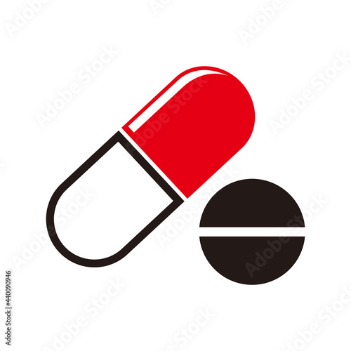 Medical tablet and pill vector icon 