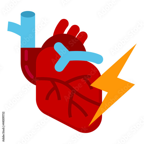 heart attack infarction pain icon illustration vector graphic