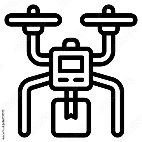 Drone delivery outline style icon
