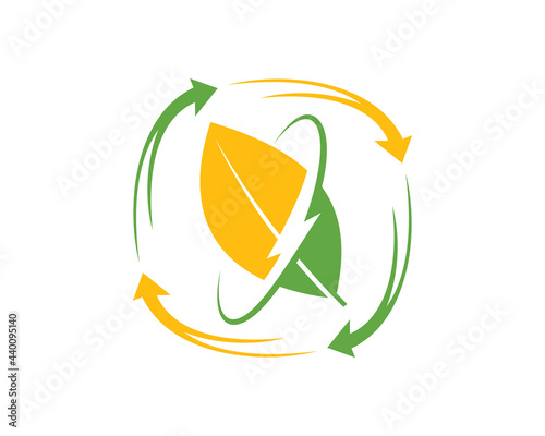 leaf electric arrow smart energy logo
