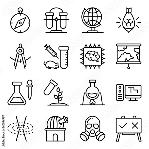 Pack of Chemistry Line Icons 