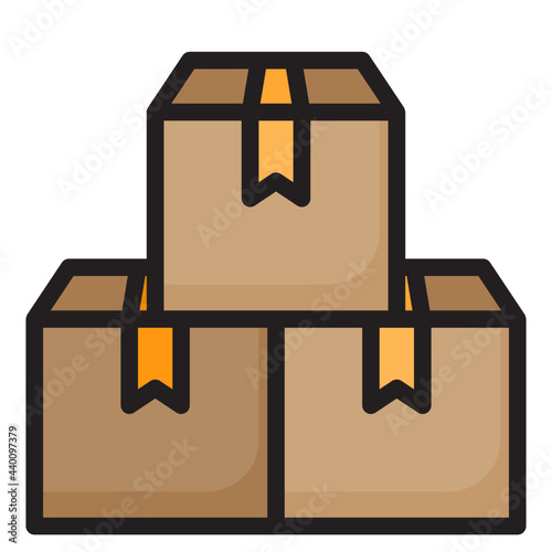 Boxes color line style icon