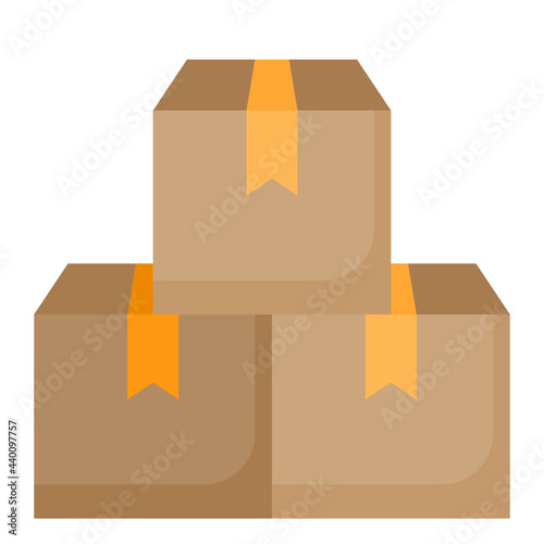 Boxes flat style icon