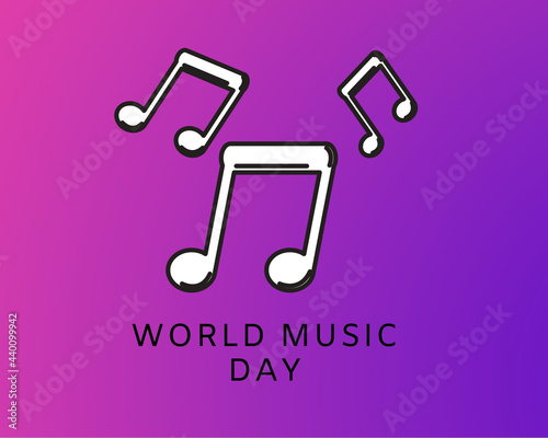 World music day illustration, 21 jun world music day Concept 