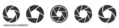 Camera shutter icons set. Vector illustration