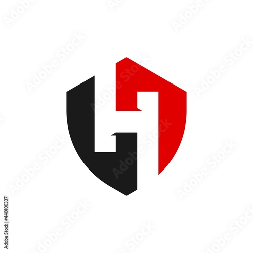 Initial letter H shield logo
