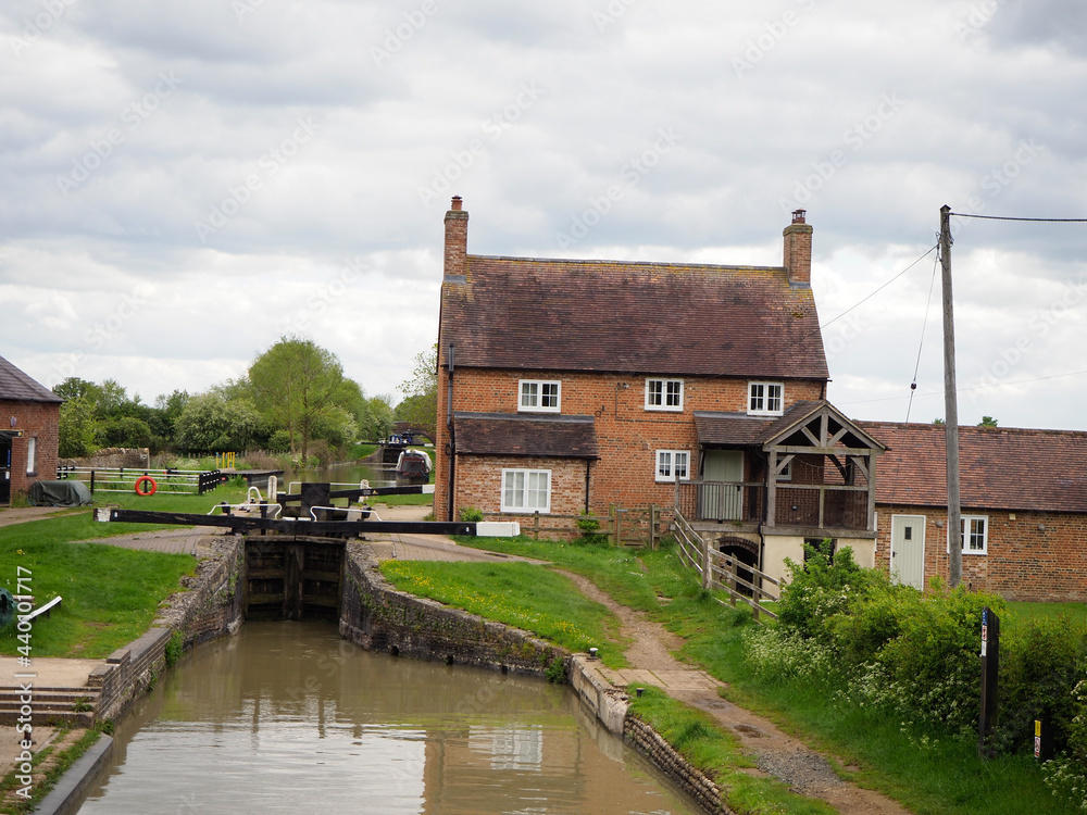a flight of locks at napton on the Hill on the South Oxfordshire canal