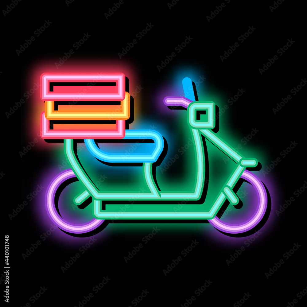 food delivery motorcycle neon light sign vector. Glowing bright icon food delivery motorcycle sign. transparent symbol illustration food delivery motorcycle neon light sign vector. Glowing bright icon food delivery motorcycle sign. transparent symbol illustration