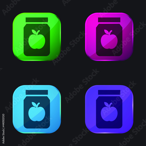 Apple Jam four color glass button icon