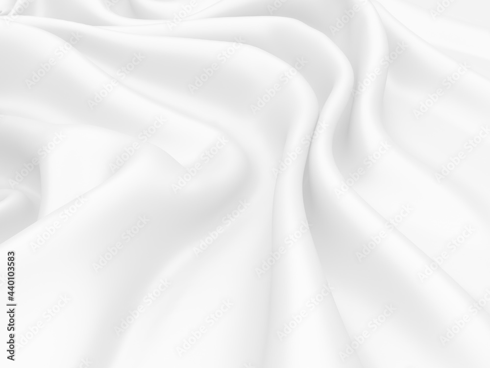 Fototapeta premium White fabric texture background. Luxury cloth background