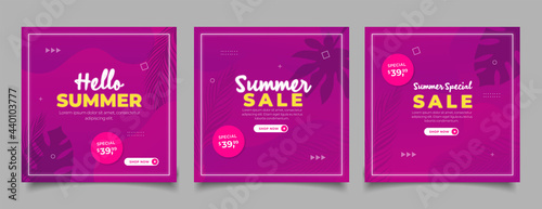 summer sale social media post template	