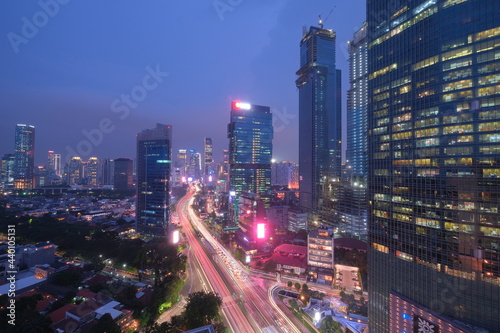 Cityscape in Jakarta at night