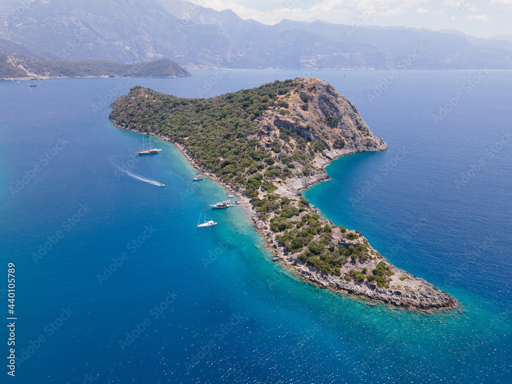 St. Nicholas island near Oludeniz, Turkey taken from above