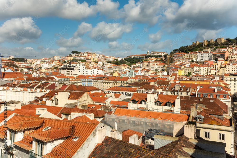 Lisbon, Portugal skyline in sunny summer day