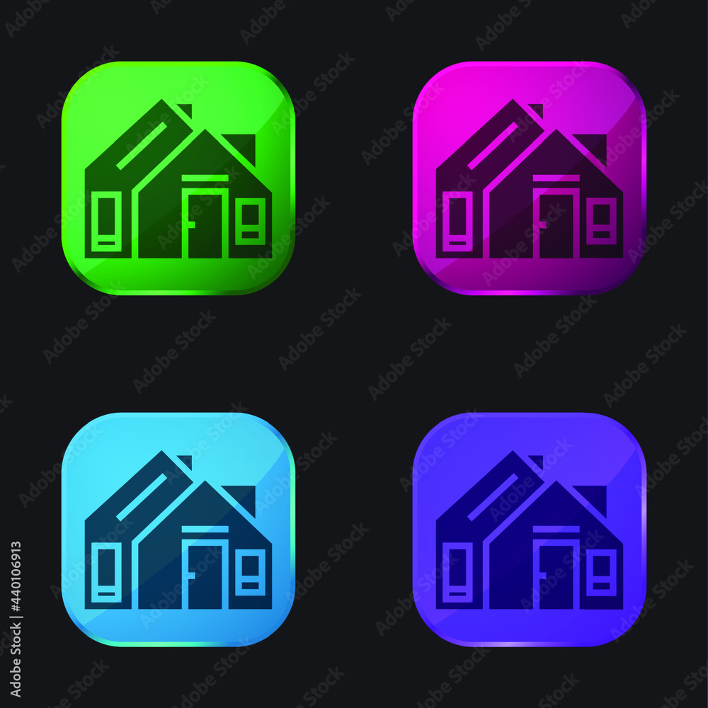 Address four color glass button icon Address four color glass button icon