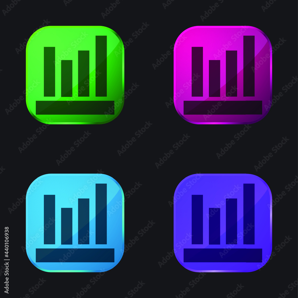 Accountant four color glass button icon Accountant four color glass button icon