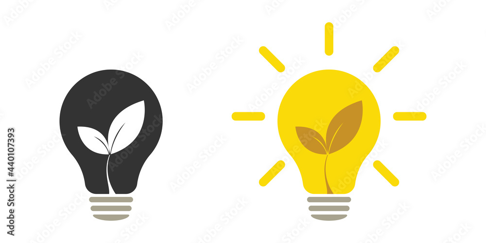 Green energy. Nature energy lamp lights. Icon. Illustration Green energy. Nature energy lamp lights. Icon. Illustration