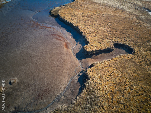 Εκτύπωση καμβά Aerial drone image of low tide near the Rachel Carson preserve in coastal maine
