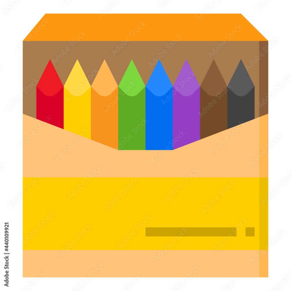 Obraz premium Color pencils flat style icon