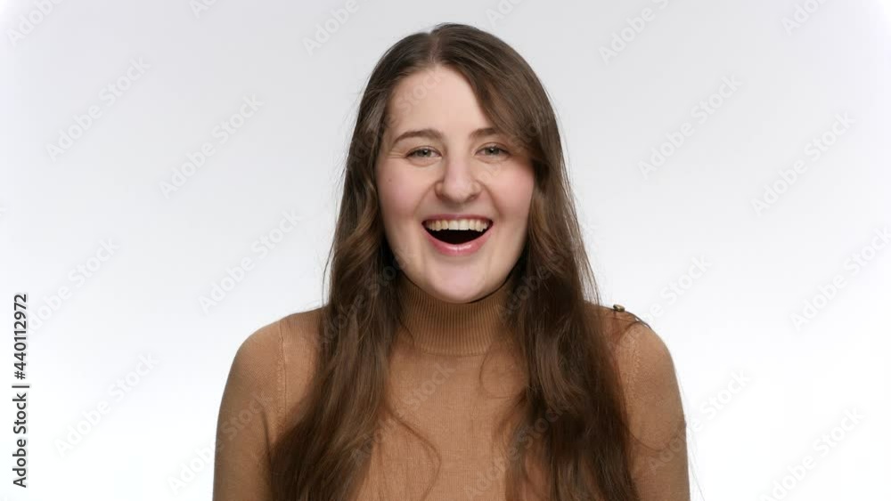 Portrait of amazed and surprised woman saying Wow. Positive emotions and surprised face expression Portrait of amazed and surprised woman saying Wow. Positive emotions and surprised face expression