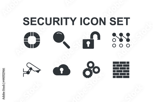 security set icon, isolated security set sign icon, vector illustration