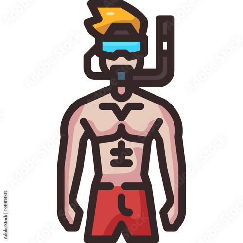 snorkel line icon