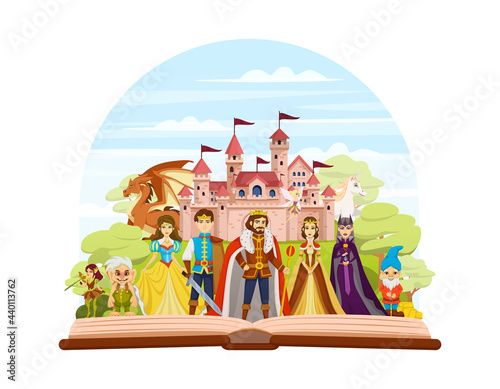 Fairy Tale Characters Cartoon And Colored Composition