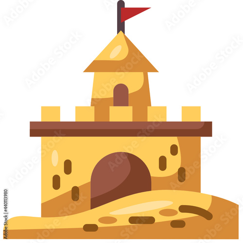 sand castle flat icon