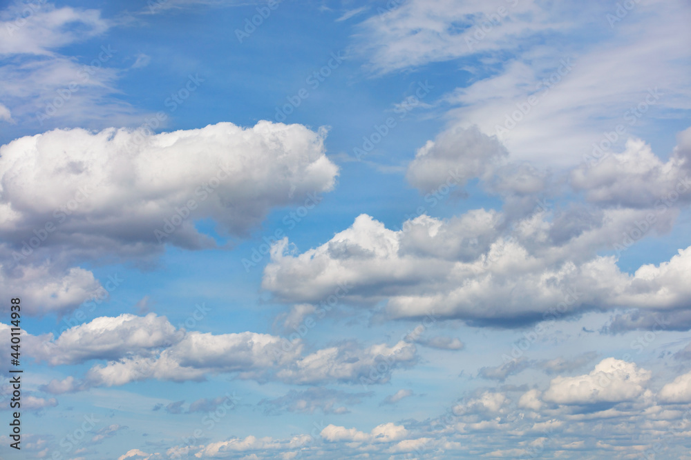 Blue sky landscape with white floating clouds. Blue sky landscape with white floating clouds.