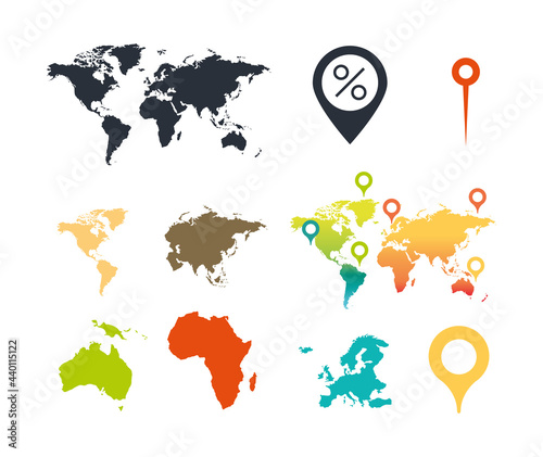 world map continents atlas