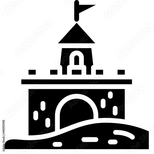 sand castle glyph icon