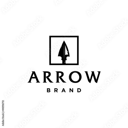 Spear Arrowhead for Hunting, Hunt, Hunter Vintage Grunge Retro Hipster Logo Design
