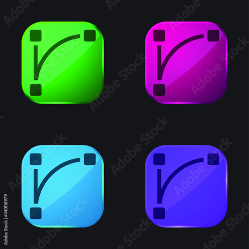 Arc four color glass button icon