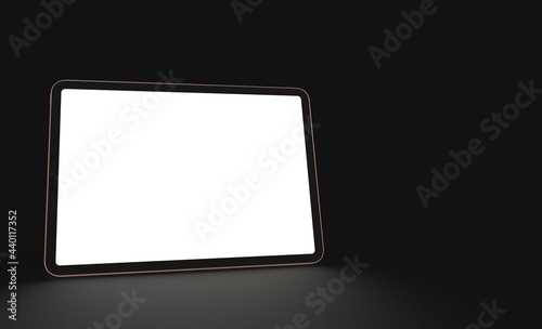 Tablet 3d computer with blank screen illustration