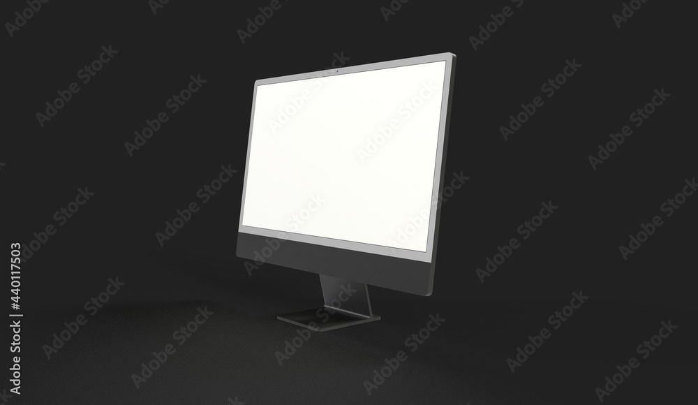 Realistic flat screen computer monitor 3de style mockup with blank screen isolated 3d Realistic flat screen computer monitor 3de style mockup with blank screen isolated 3d