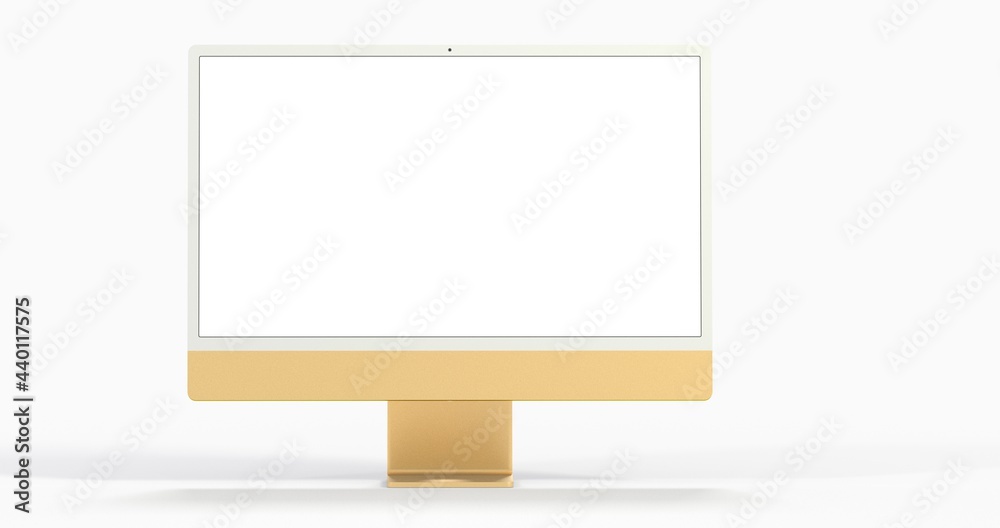 Realistic flat screen computer monitor 3de style mockup with blank screen isolated 3d Realistic flat screen computer monitor 3de style mockup with blank screen isolated 3d