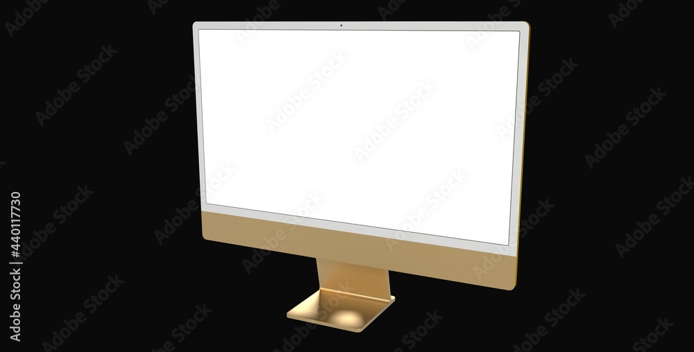 yellow gold Copy of Realistic Computer, 3D Monitor, in Imac style isolated. yellow gold Copy of Realistic Computer, 3D Monitor, in Imac style isolated.