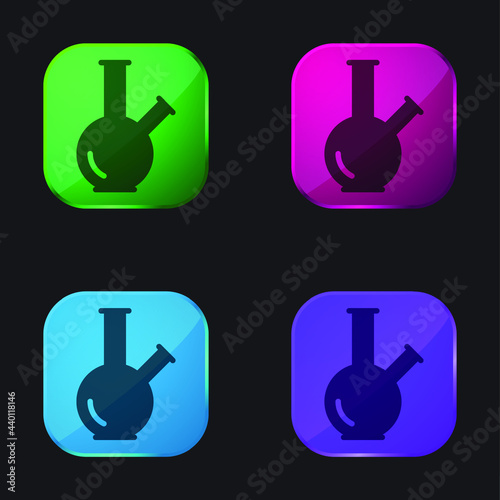 Bong four color glass button icon