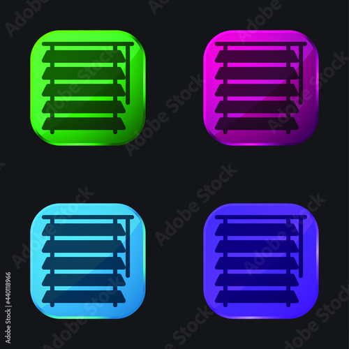 Blind four color glass button icon