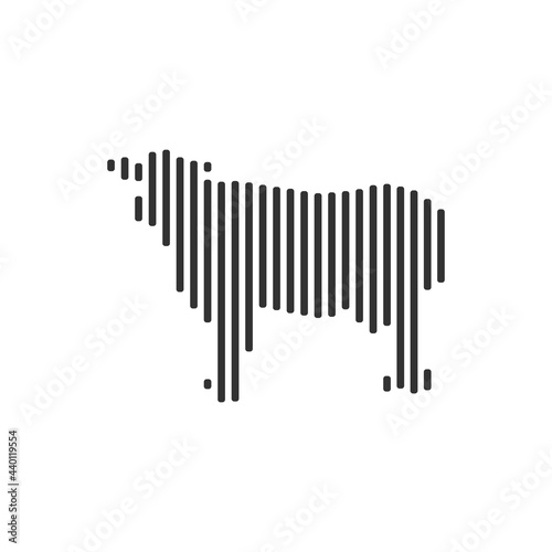 Ox black barcode line icon vector on white background.