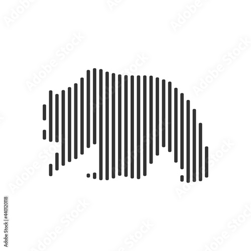 Bear black barcode line icon vector on white background.