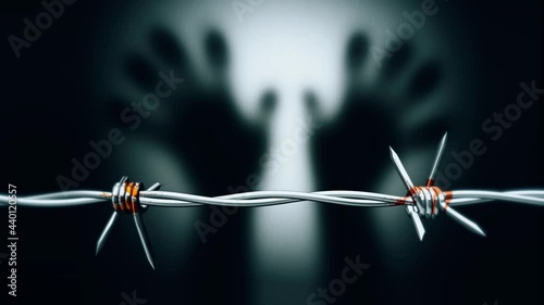 Animated barbed wire
3d render of barbed wire with blood drop and tortured shadow in background