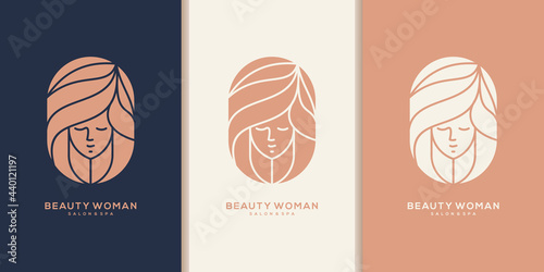 Beauty woman logo design templates