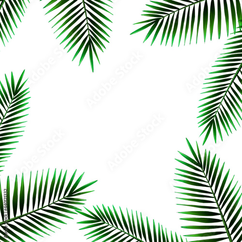 Palm leaves frame background illustration 