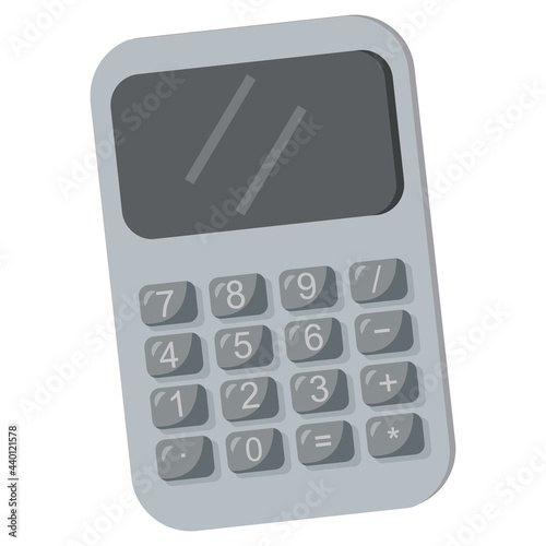 Vector image of the calculator, isolated on a white background. The concept of economy. Training and finance. A design element.