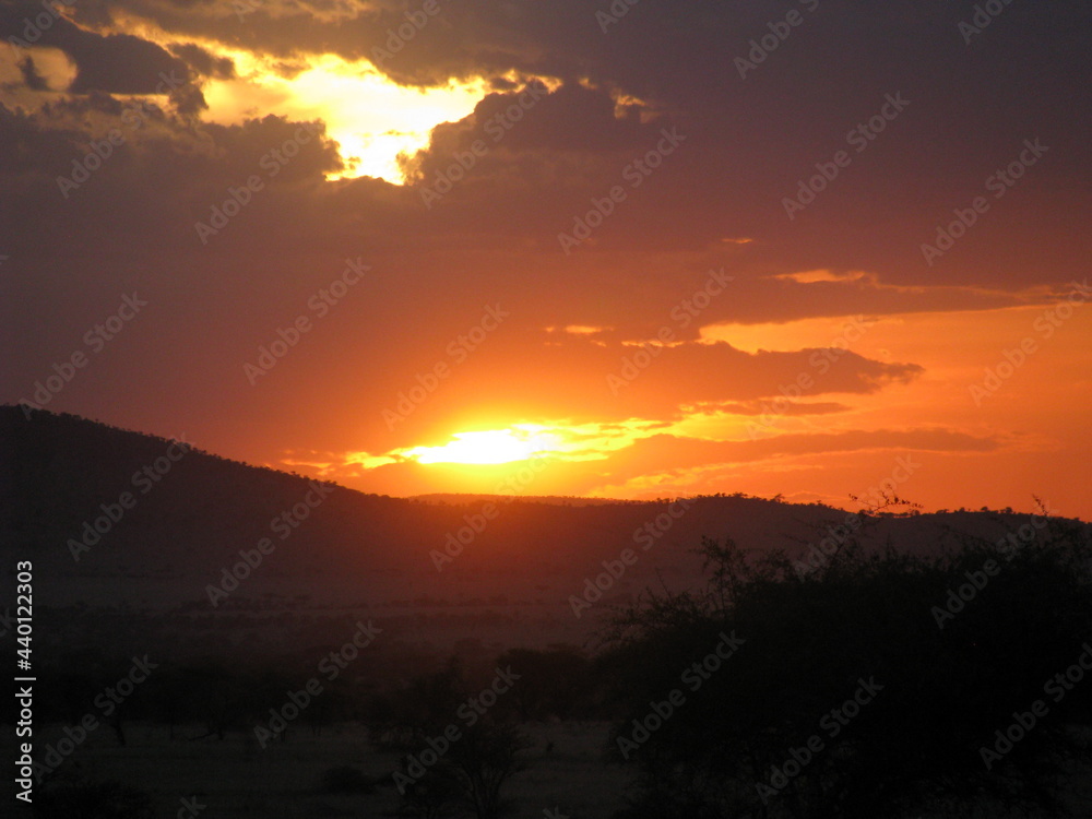 sunset in Serengeti National Park Tanzania
